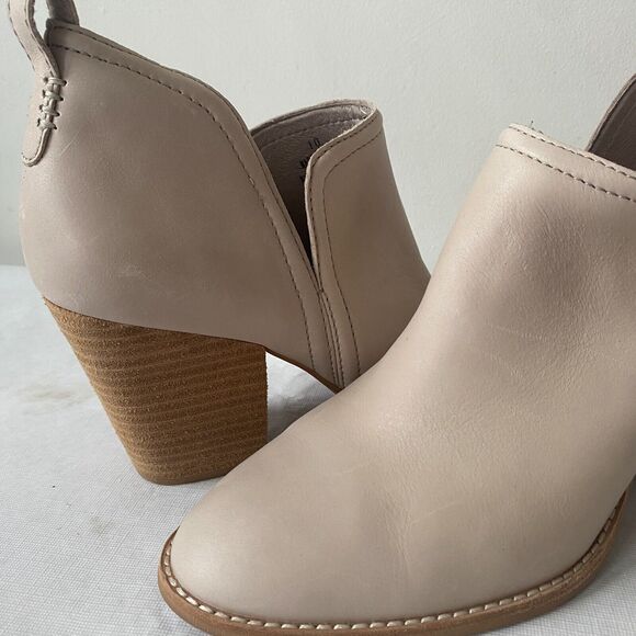 Jeffrey‎ Campbell Rosalee Block Heel Ankle Booties Ivory Leather Womens 10 - Picture 7 of 11